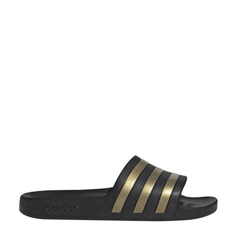 adidas slipper zwart geel|Adidas bad slippers.